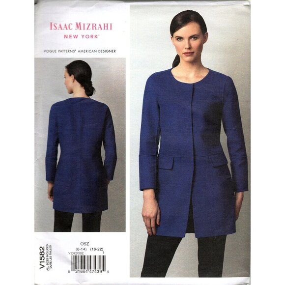 Vogue V1582 Misses 6 to 22 Designer Isaac Mizrahi NY Jacket Uncut Sewing Pattern - Picture 1 of 2